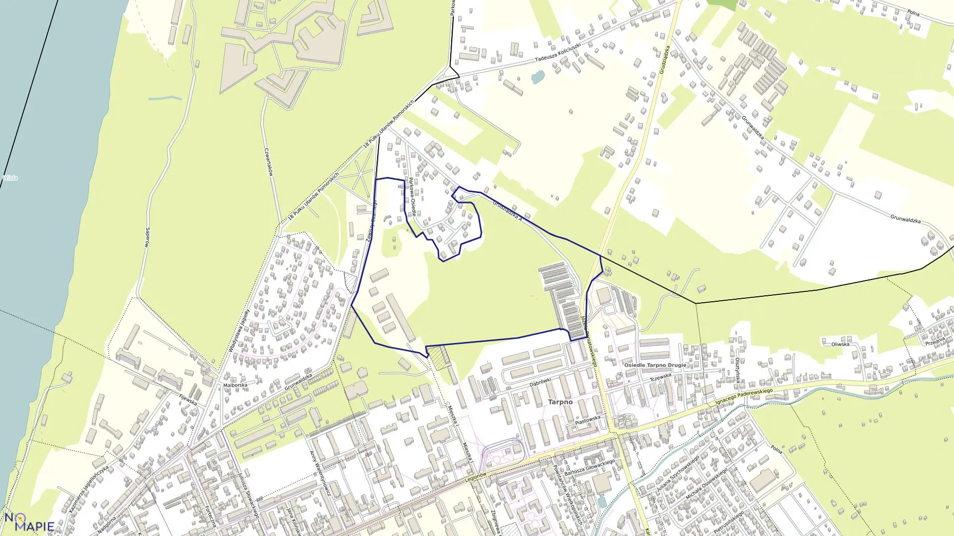 Mapa obrębu 012 w mieście Grudziądz