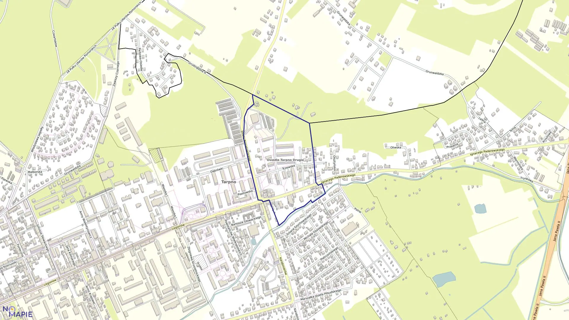 Mapa obrębu 014 w mieście Grudziądz