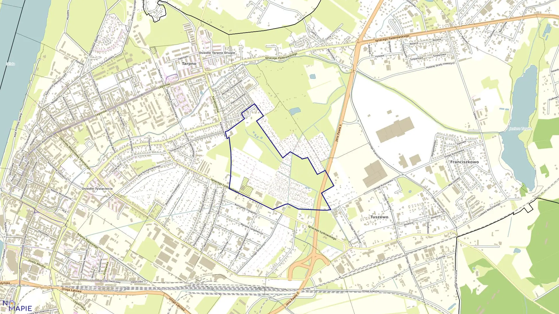 Mapa obrębu 019 w mieście Grudziądz