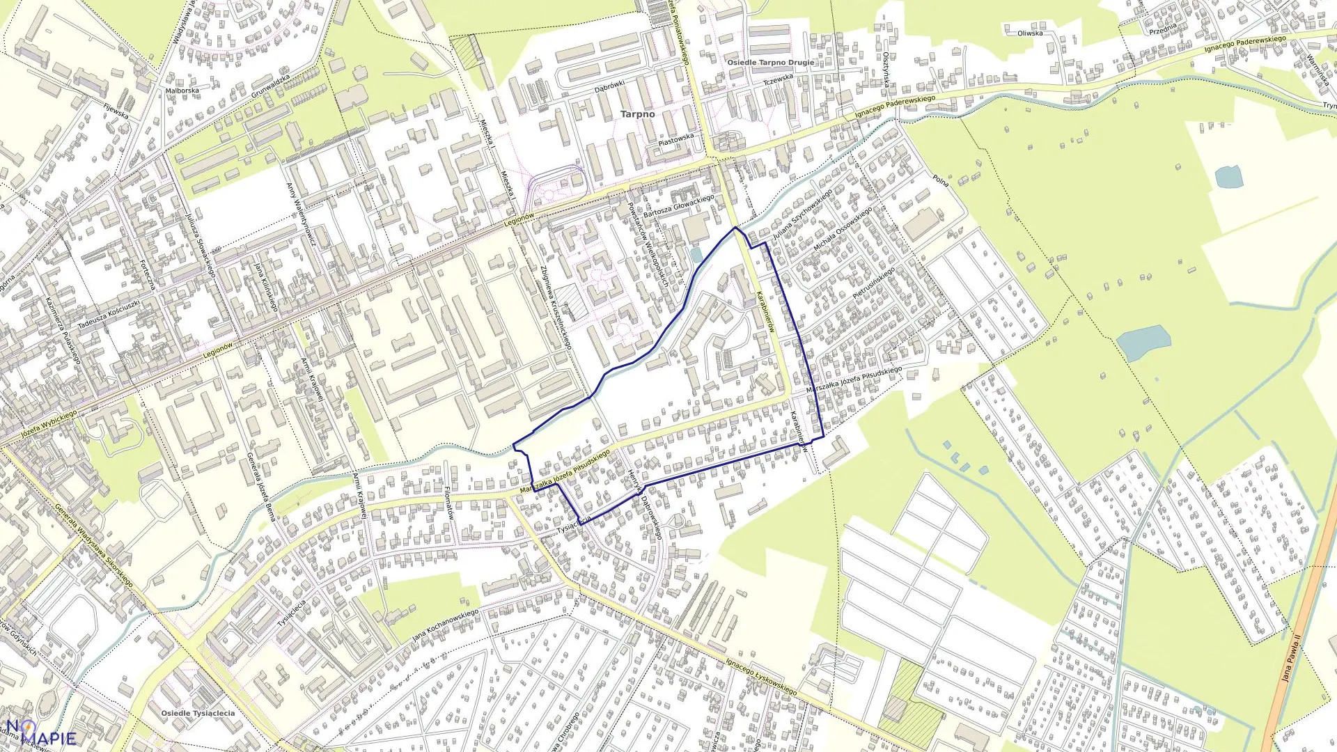 Mapa obrębu 023 w mieście Grudziądz