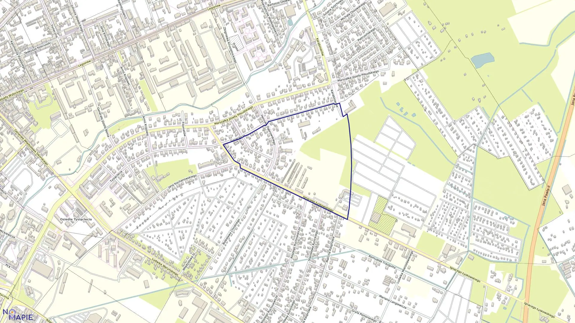 Mapa obrębu 024 w mieście Grudziądz