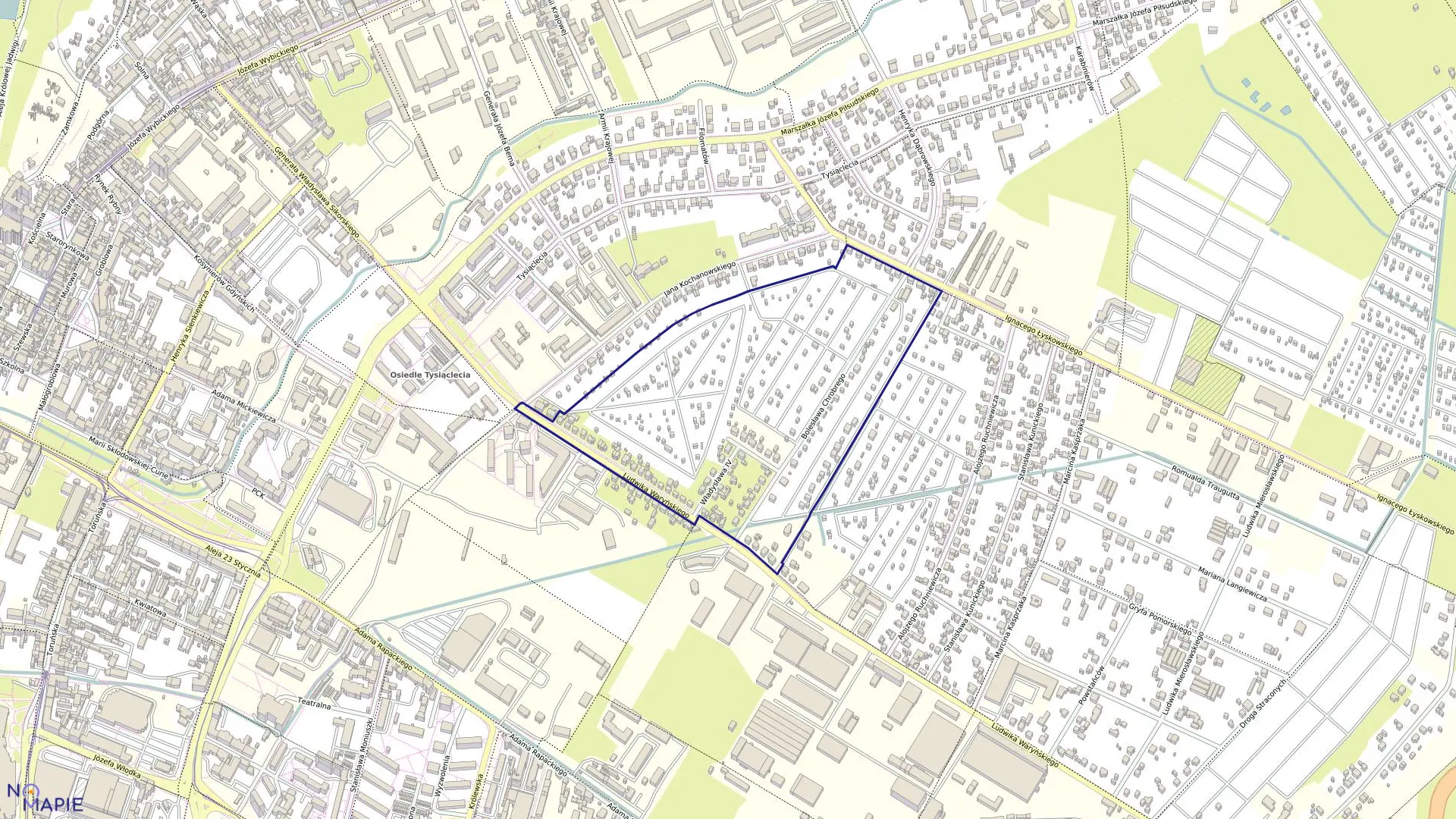 Mapa obrębu 025 w mieście Grudziądz