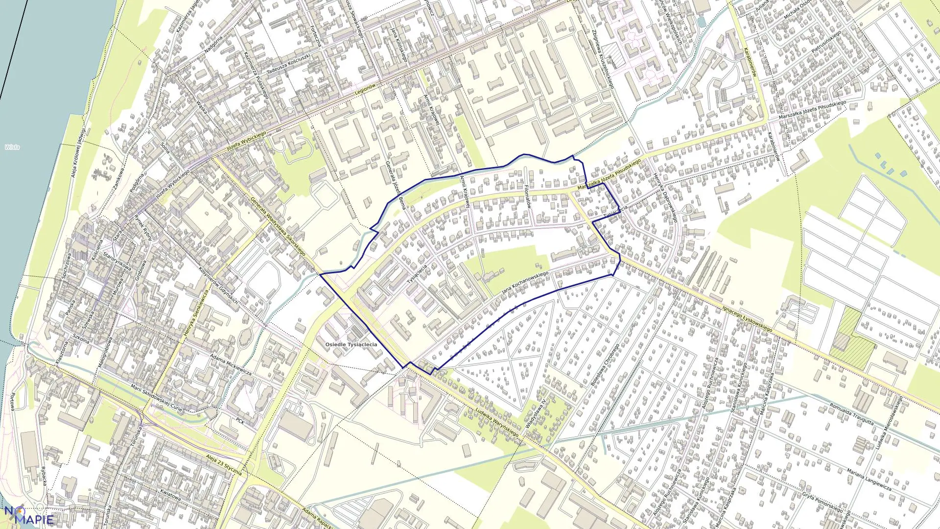 Mapa obrębu 026 w mieście Grudziądz