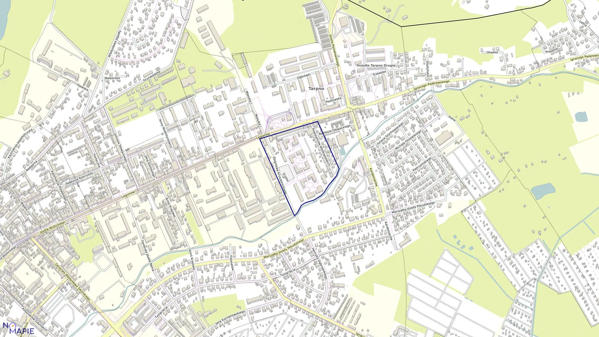 Mapa obrębu 028 w mieście Grudziądz