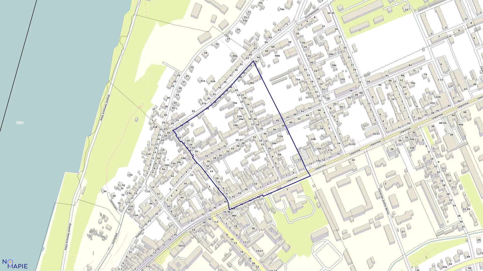 Mapa obrębu 039 w mieście Grudziądz