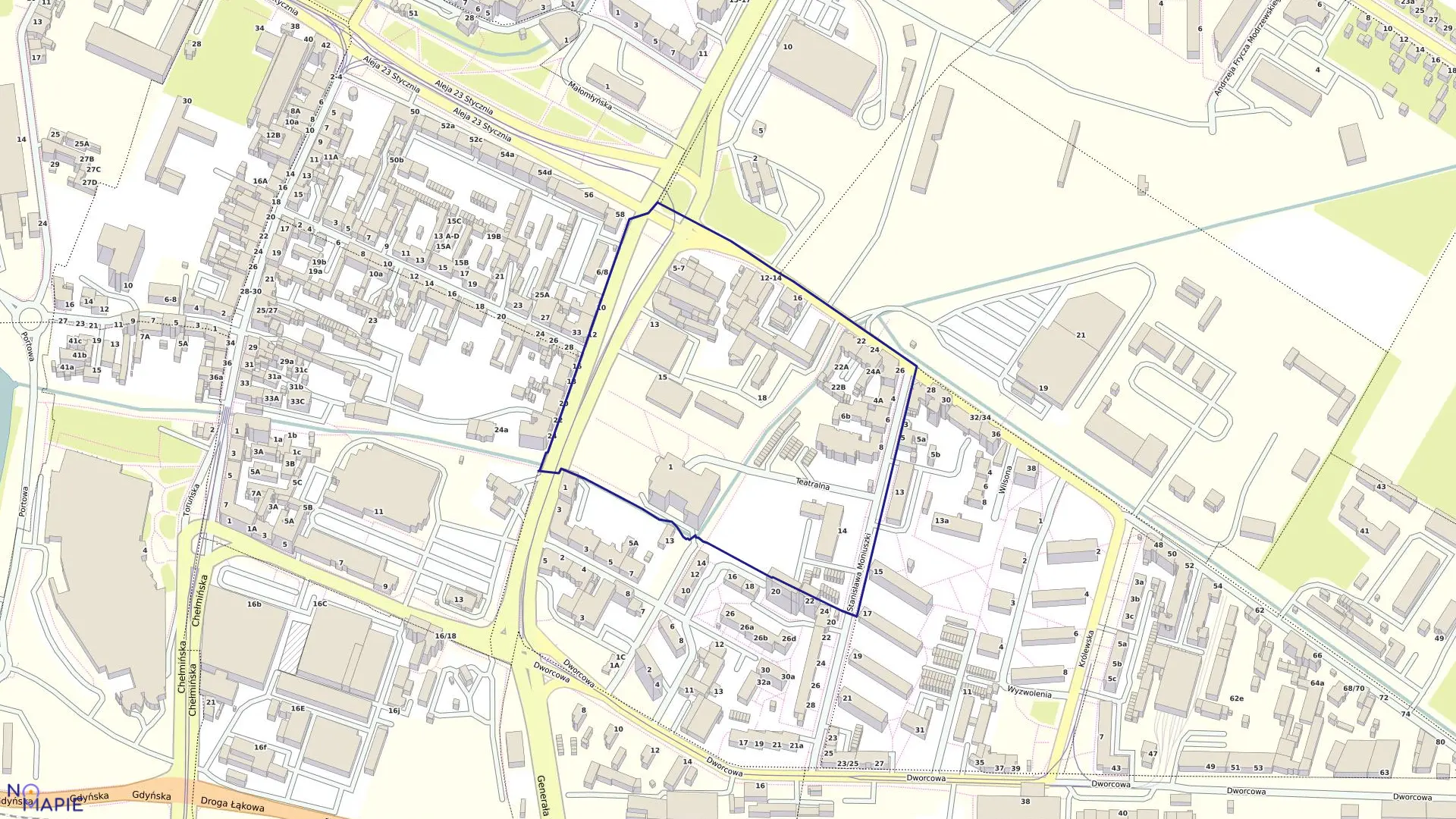 Mapa obrębu 057 w mieście Grudziądz