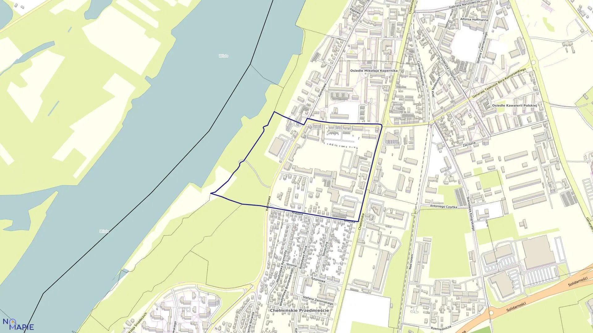 Mapa obrębu 104 w mieście Grudziądz