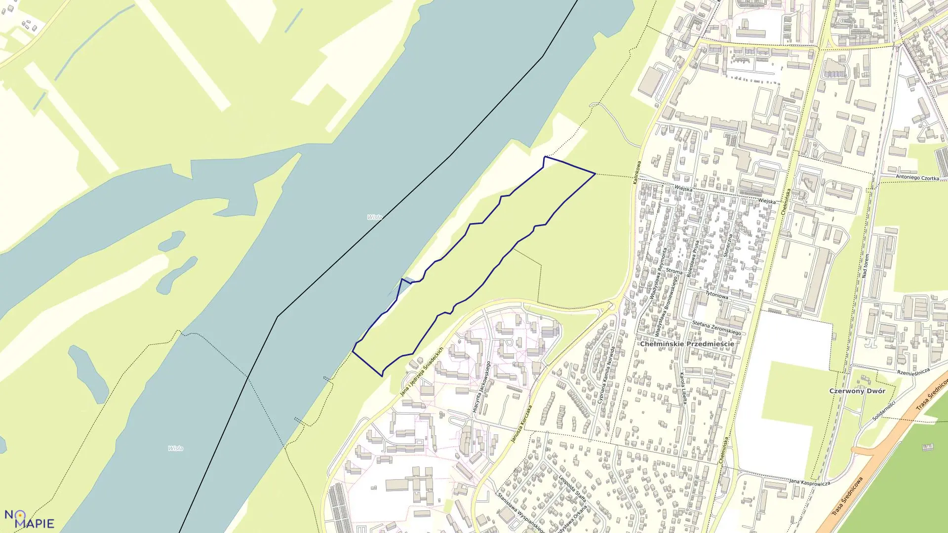 Mapa obrębu 105 w mieście Grudziądz