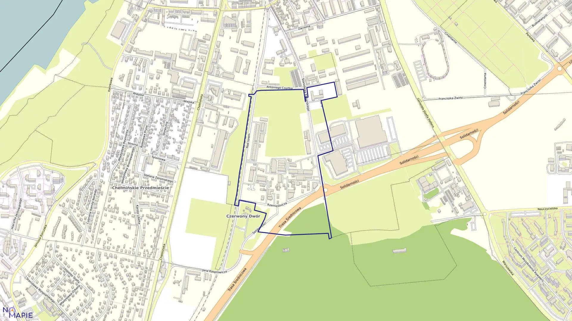 Mapa obrębu 114 w mieście Grudziądz