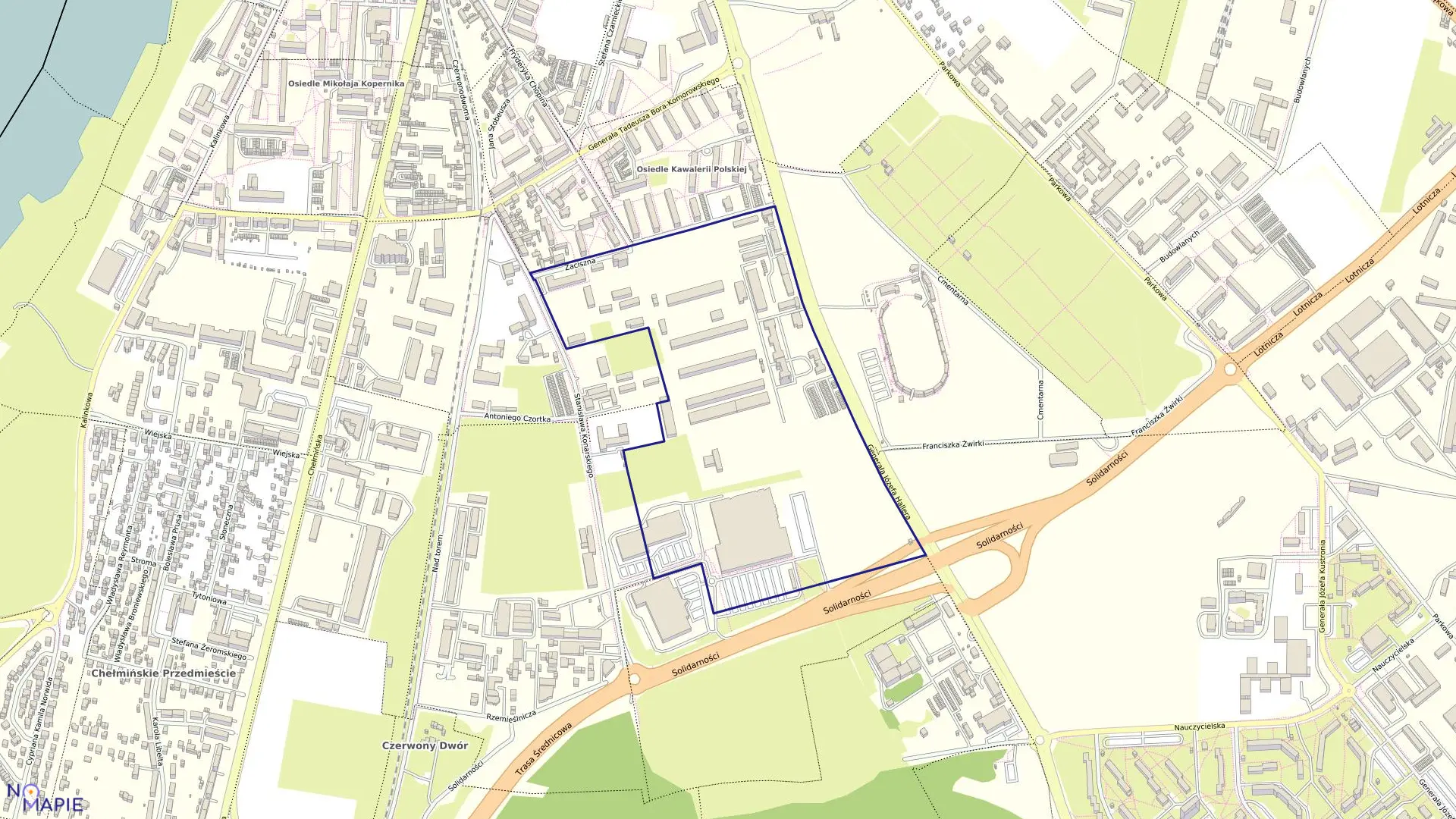 Mapa obrębu 115 w mieście Grudziądz