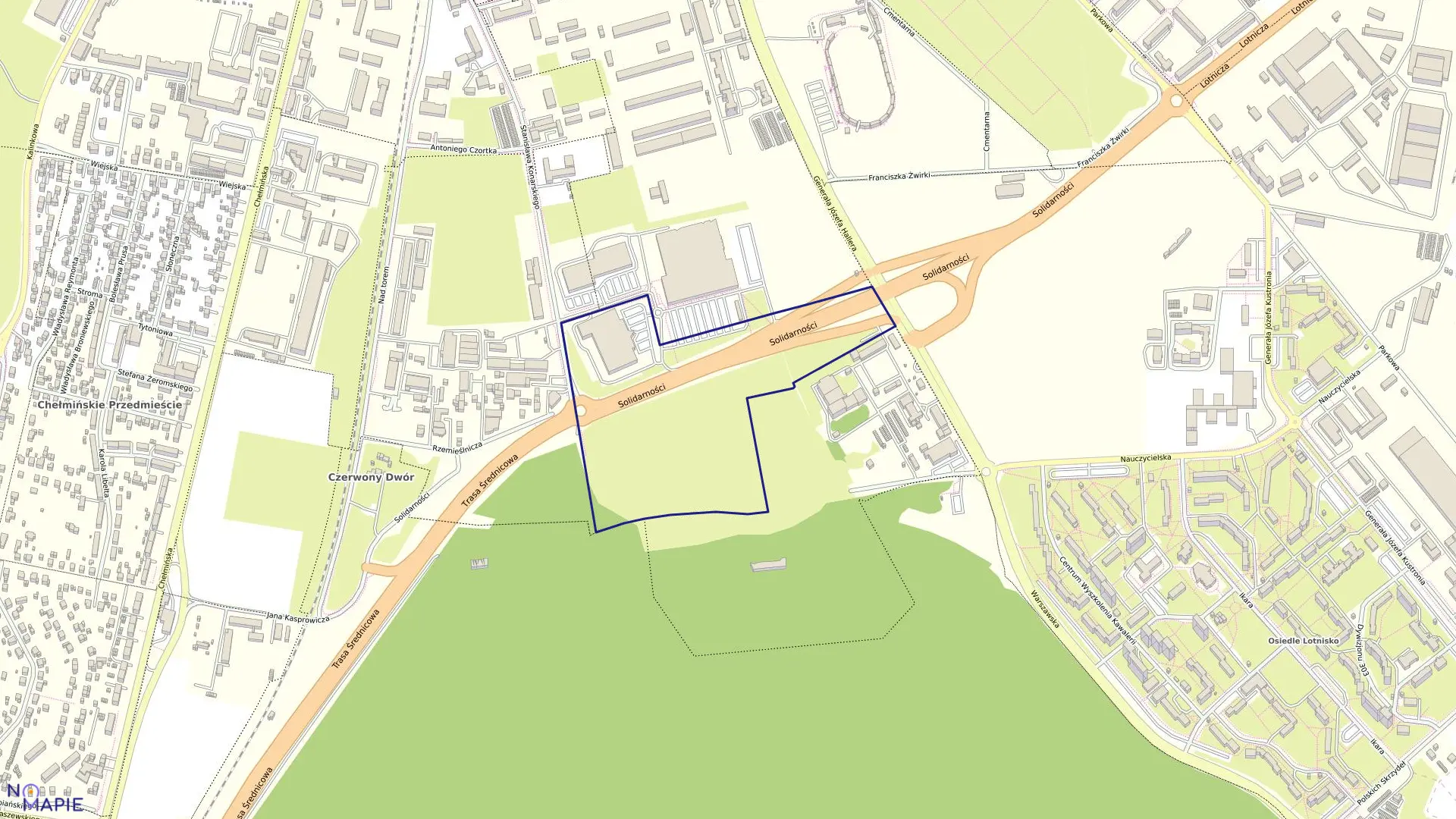 Mapa obrębu 116 w mieście Grudziądz