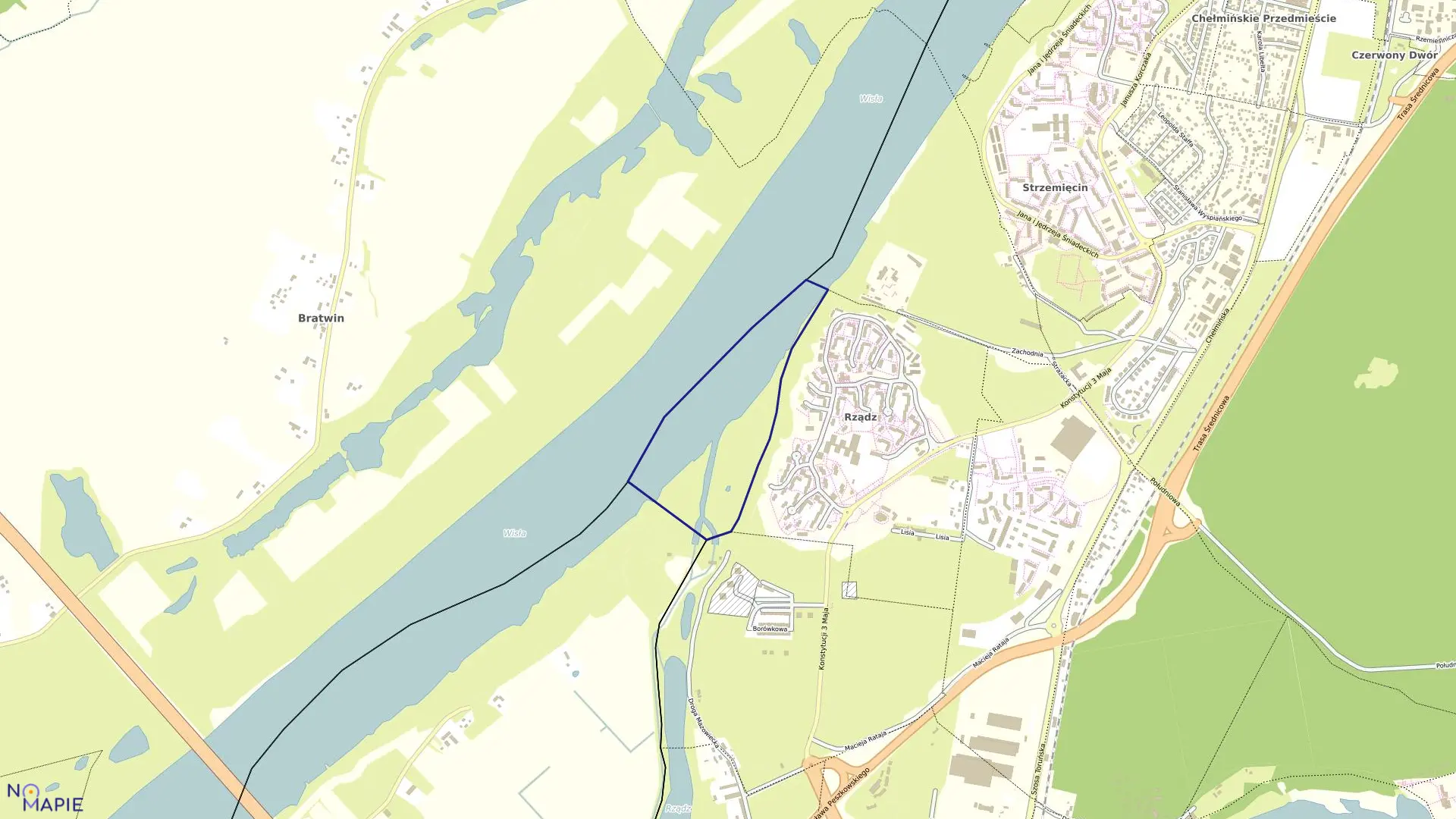 Mapa obrębu 131 w mieście Grudziądz