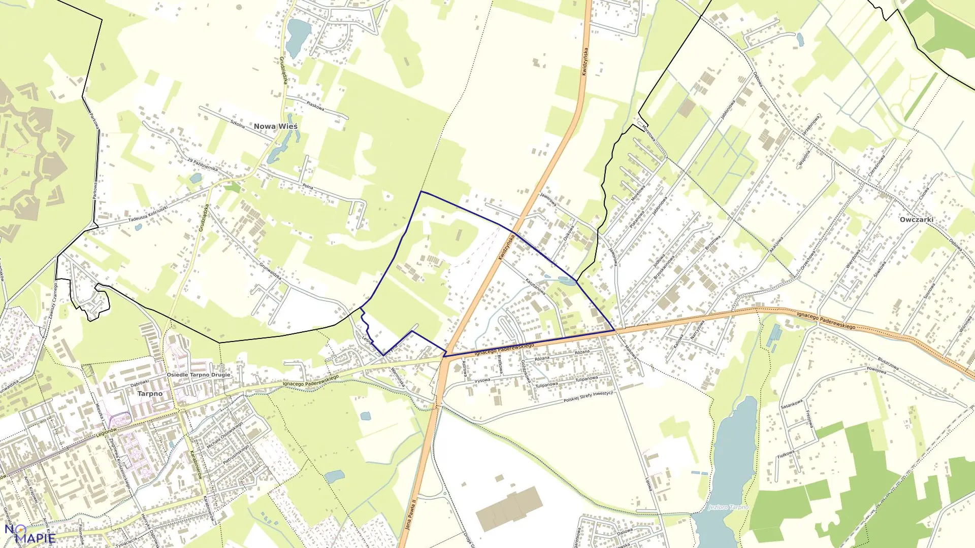 Mapa obrębu 151 w mieście Grudziądz