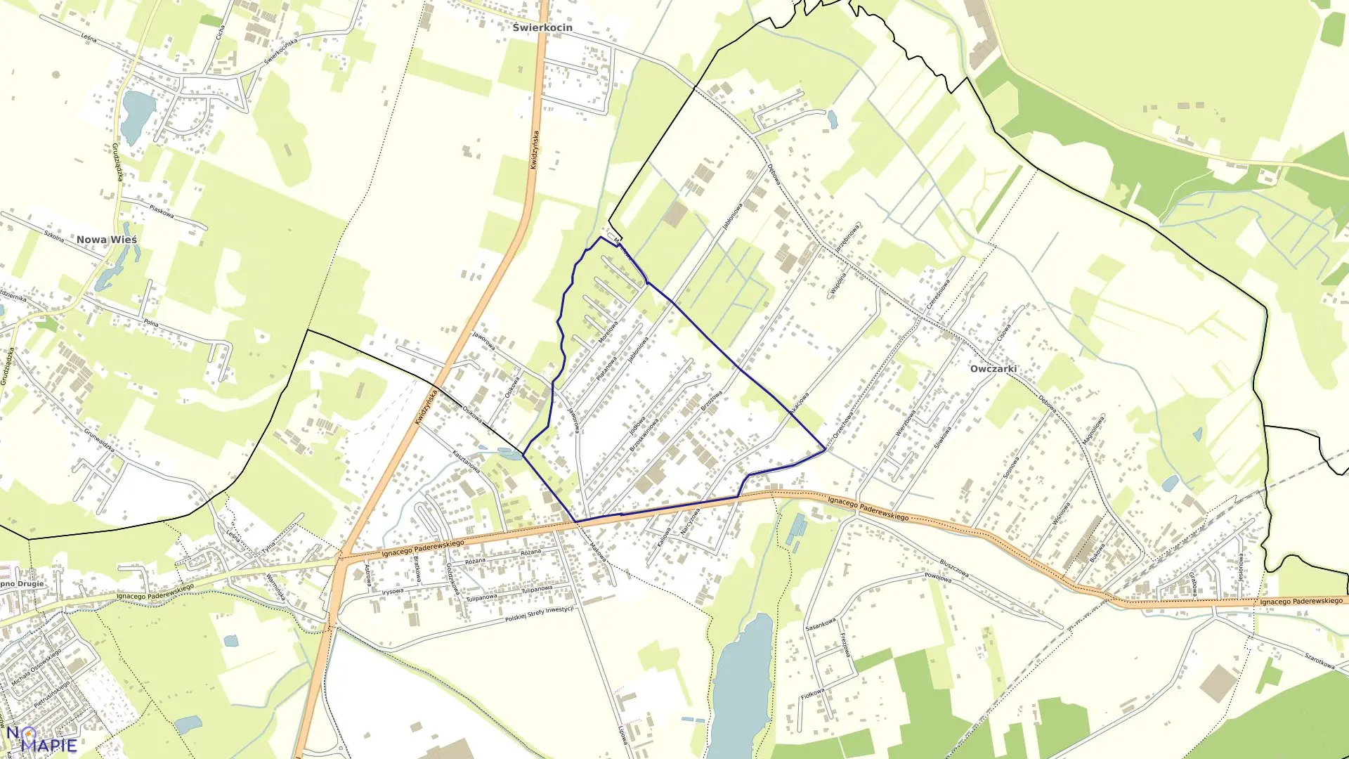 Mapa obrębu 152 w mieście Grudziądz